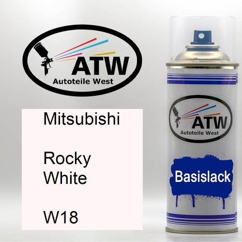 Mitsubishi, Rocky White, W18: 400ml Sprühdose, von ATW Autoteile West.